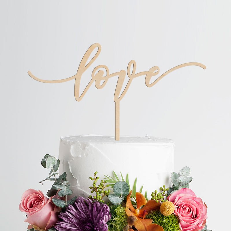 Gold Love Wedding Cake Topper