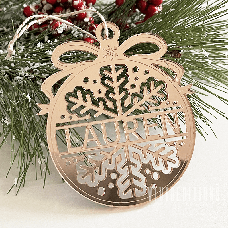 Set of (4) Large Snowflake Ornaments or Small Snowflake Ornaments - Laser  Cut Wood