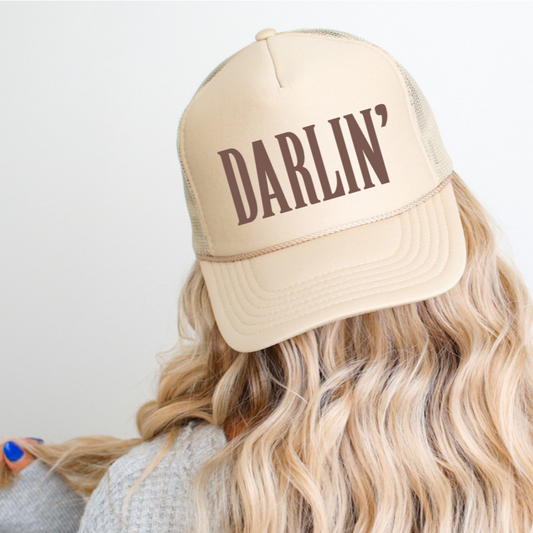 DARLIN' Classic Foam Trucker Hat Khaki