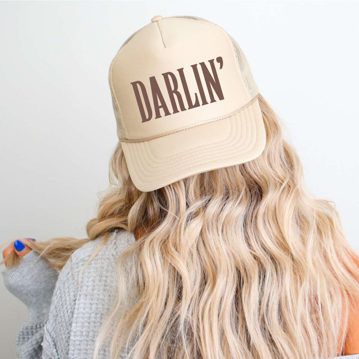 DARLIN' Classic Foam Trucker Hat Khaki