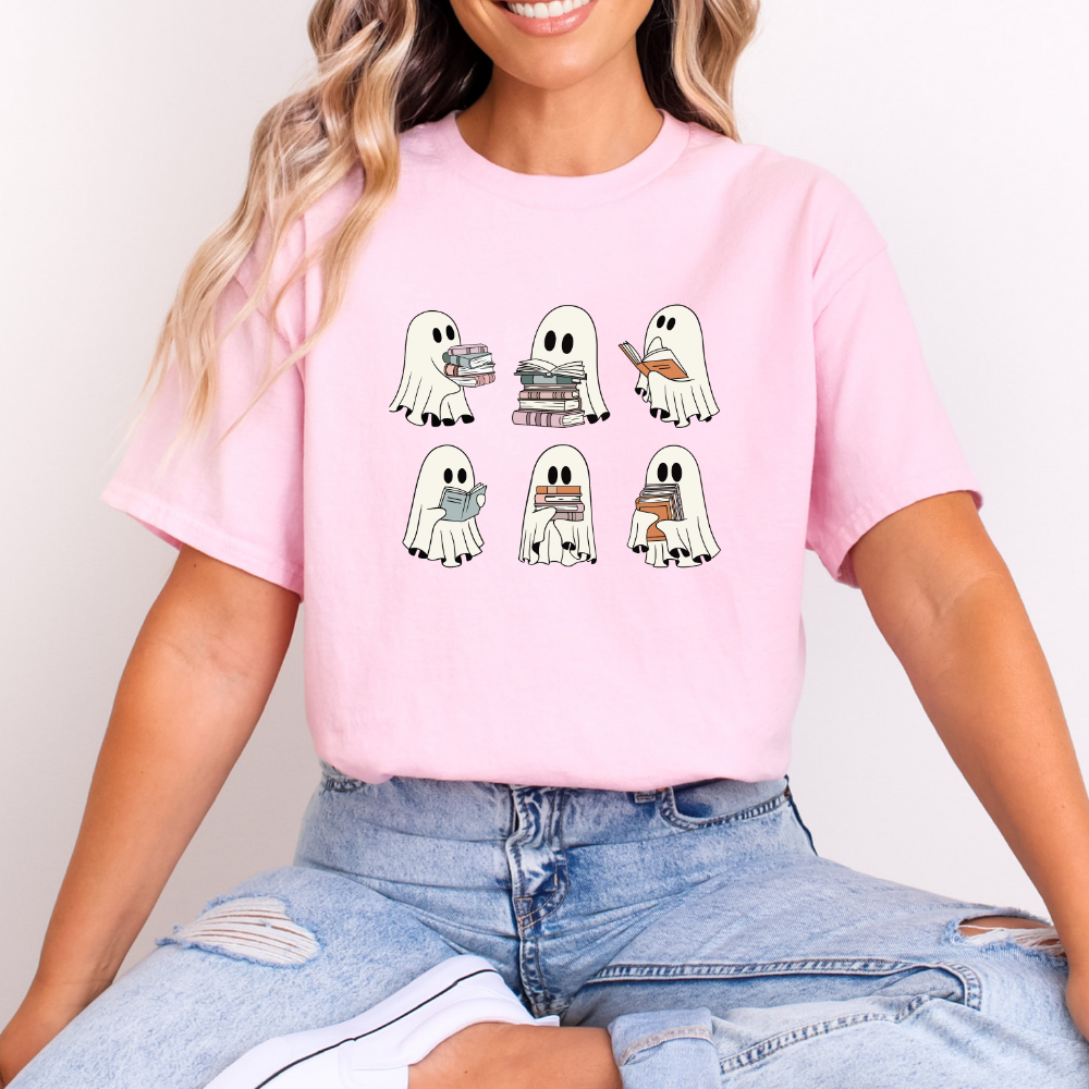 Reading Ghosts Ladies Halloween Shirt (4 colors)