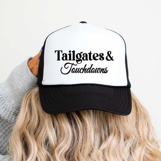 Tailgates & Touchdowns Football Season Classic Foam Trucker Hat White/Black