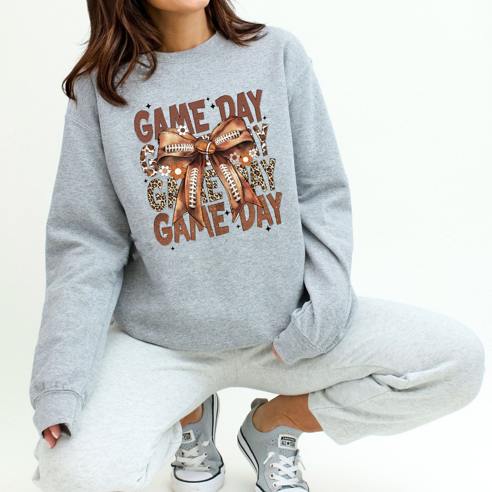 Game Day Football Sweatshirt Coquette Bow Sweater