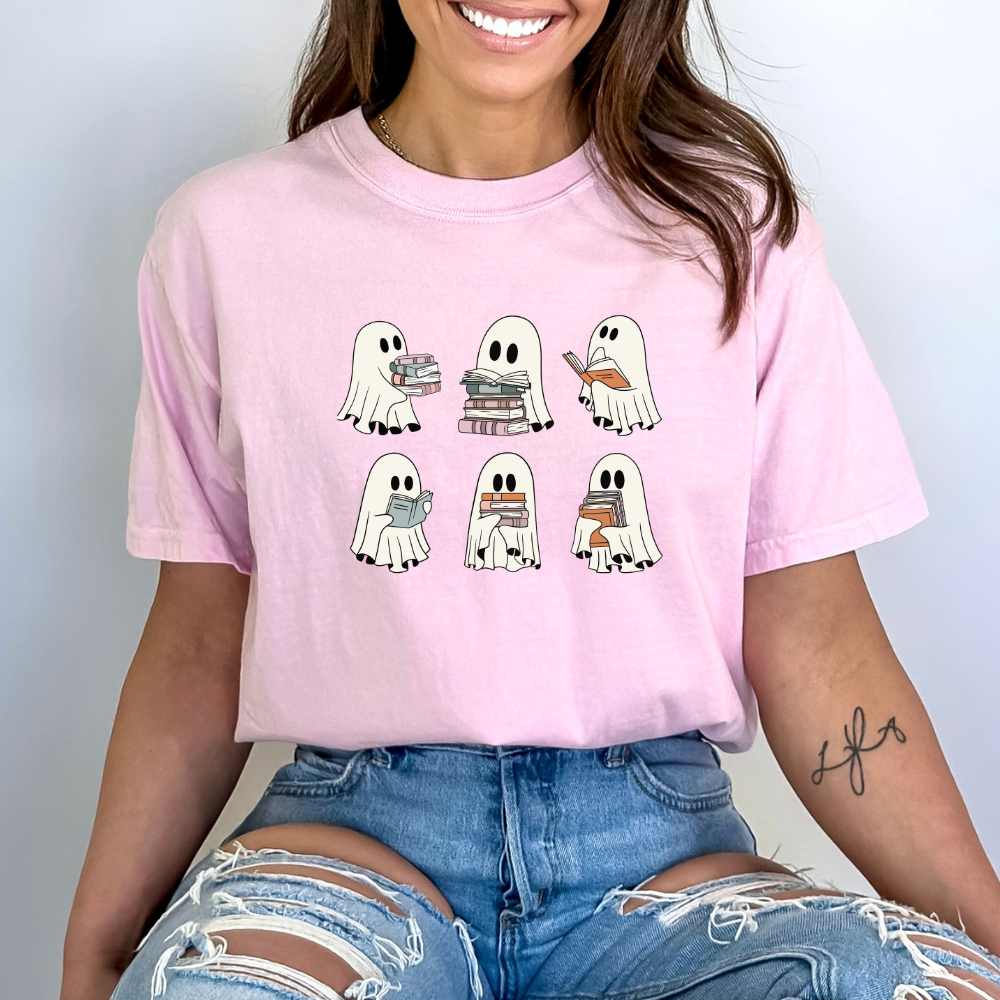 Reading Ghosts Ladies Halloween Shirt (4 colors)