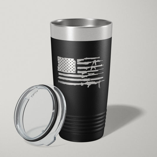 2nd Amendment American Flag 20oz Laser Engraved Tumbler Travel Mug Tumblers - VividEditions