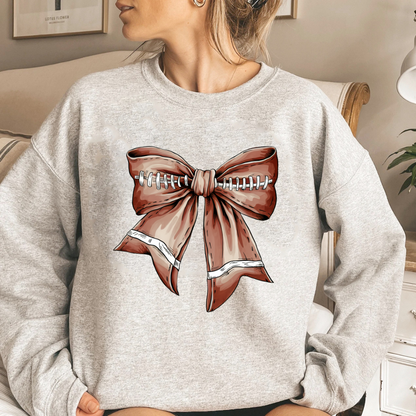 Football Bow Sweatshirt Coquette Sweater