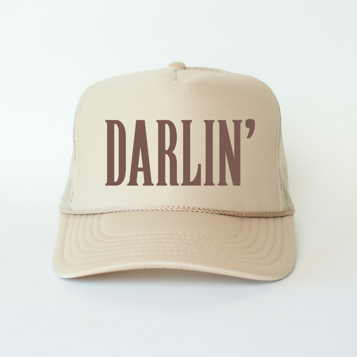 DARLIN' Classic Foam Trucker Hat Khaki