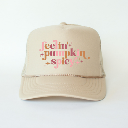 Feeling Pumpkin Spicy Classic Foam Trucker Hat Khaki