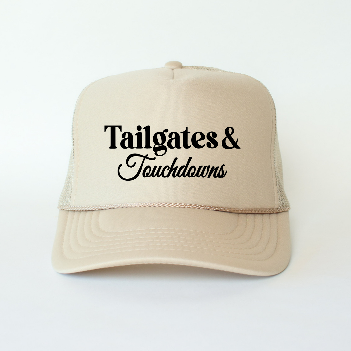 Tailgates & Touchdowns Football Classic Foam Trucker Hat Khaki