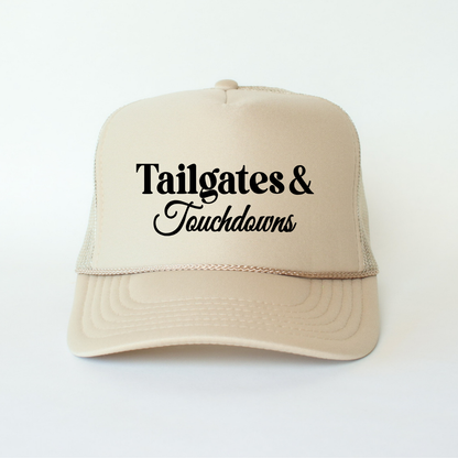 Tailgates & Touchdowns Football Classic Foam Trucker Hat Khaki