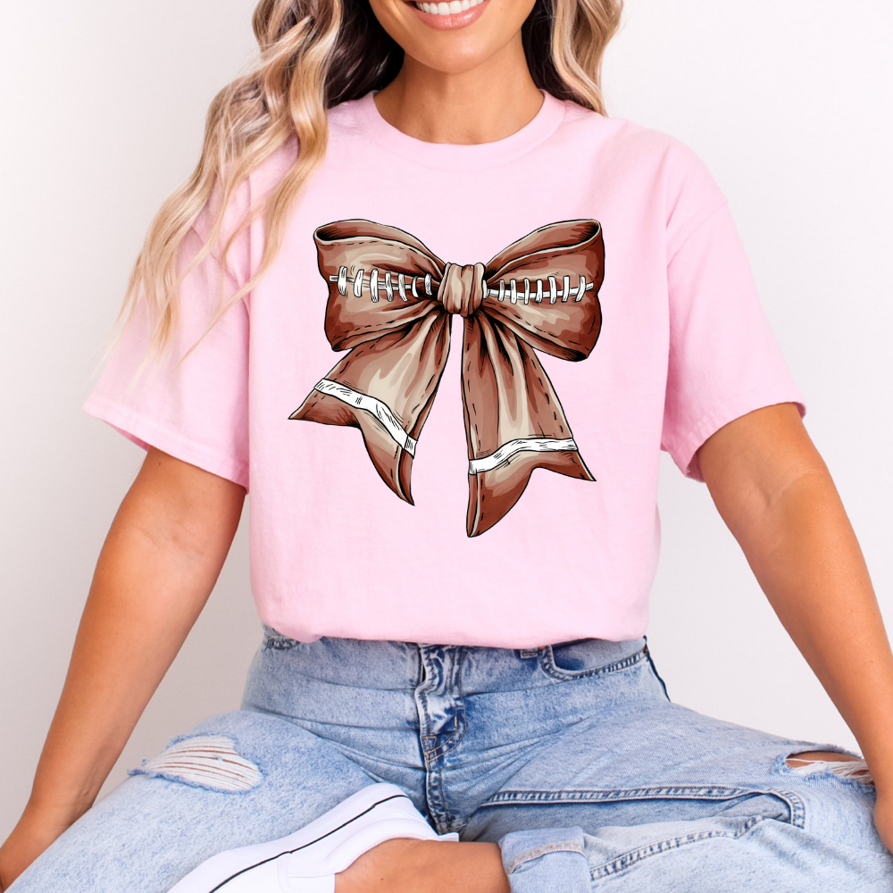 Football Bow Shirt Coquette Tee (4 colors)