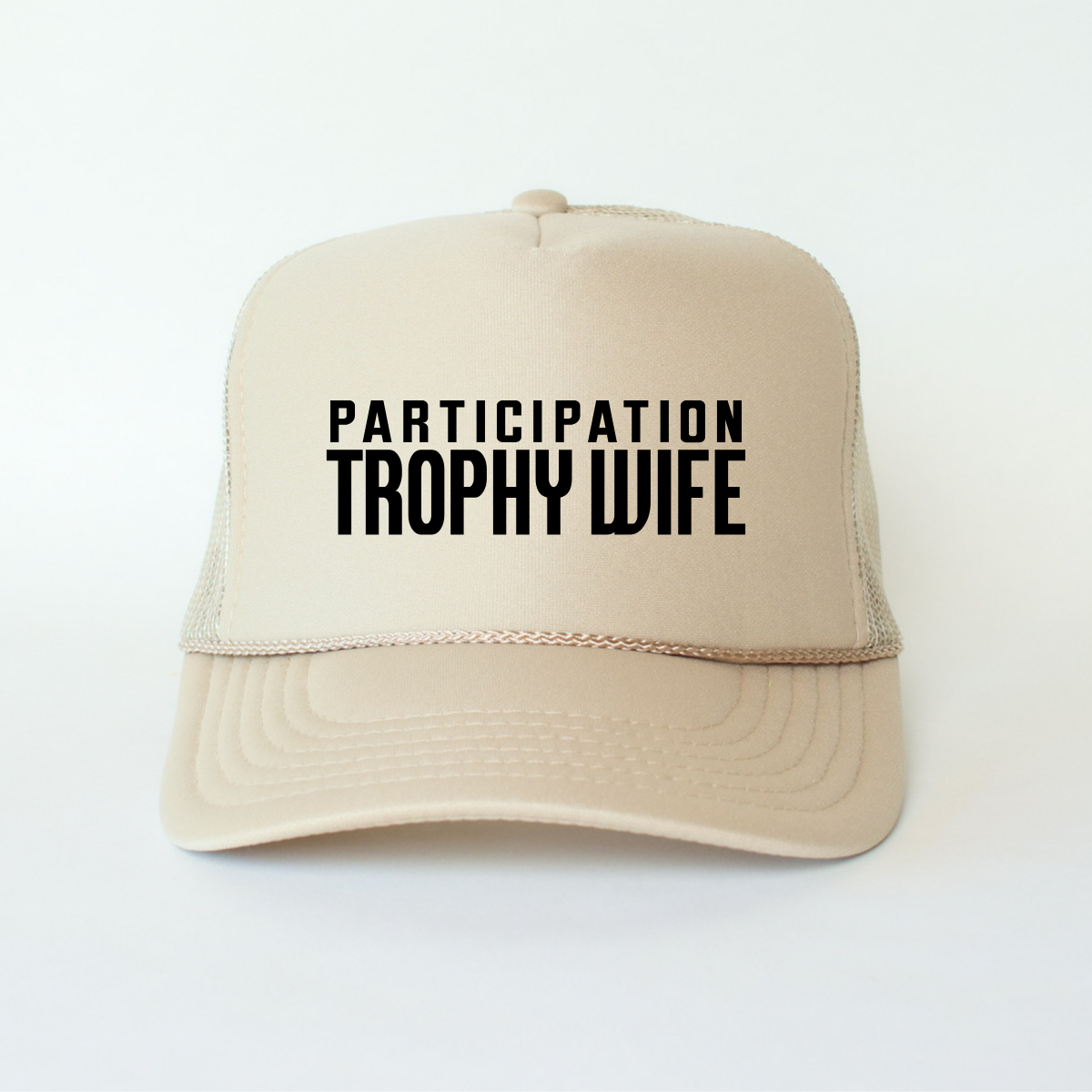 Participation Trophy Wife Funny Classic Foam Trucker Hat Khaki