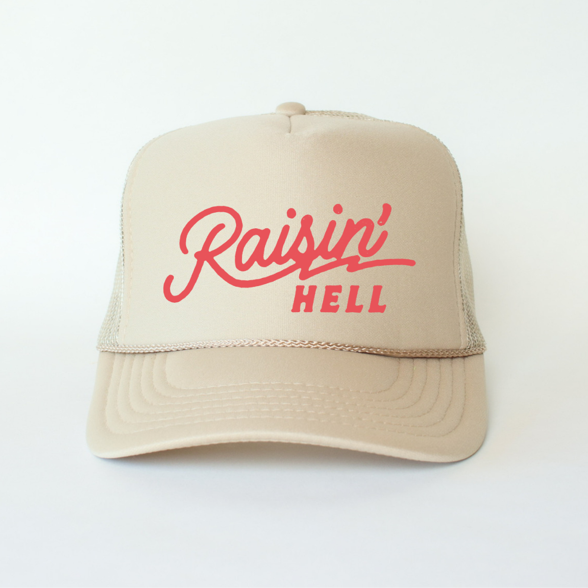 Raisin' Hell Funny Classic Foam Trucker Hat Khaki