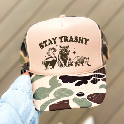 STAY TRASHY Funny Classic Foam Trucker Hat