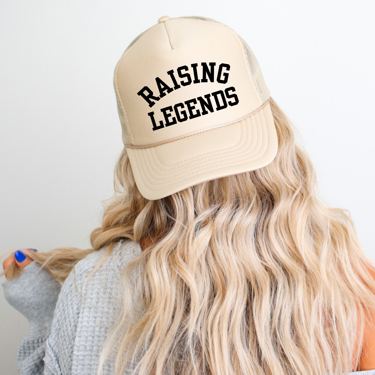 Raising Legends Mom Hat Classic Foam Trucker Hat Khaki