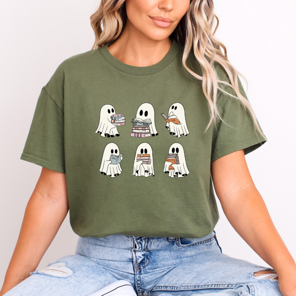 Reading Ghosts Ladies Halloween Shirt (4 colors)