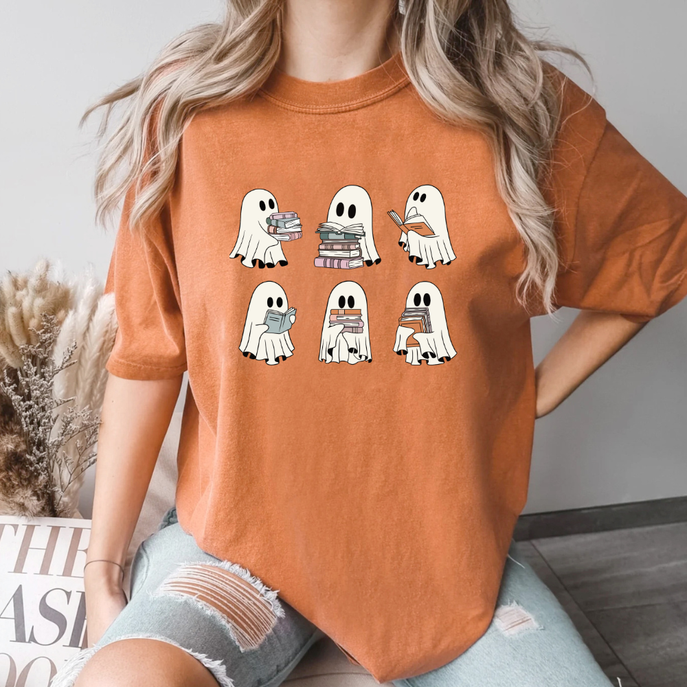 Reading Ghosts Ladies Halloween Shirt (4 colors)