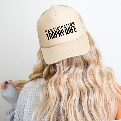 Participation Trophy Wife Funny Classic Foam Trucker Hat Khaki