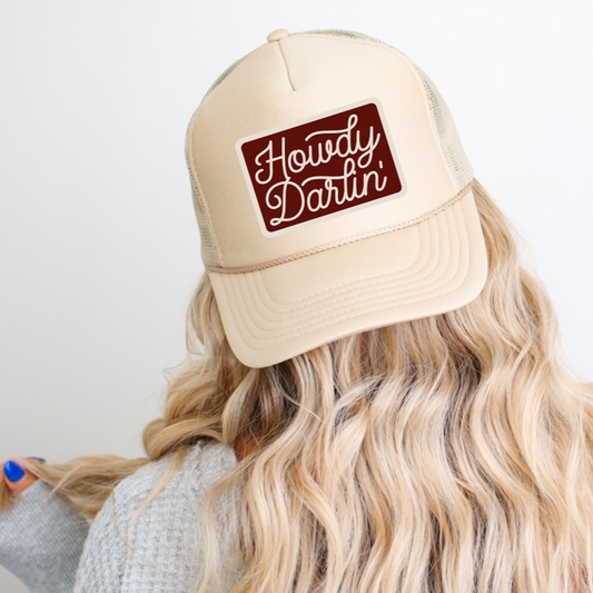 Howdy Darlin' Country Classic Foam Trucker Hat Khaki