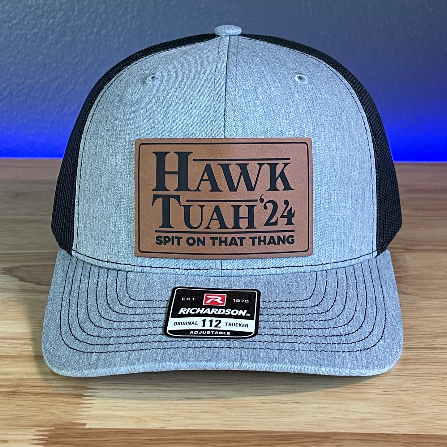 Hawk Tuah Spit On That Thang Viral Leather Patch Hat