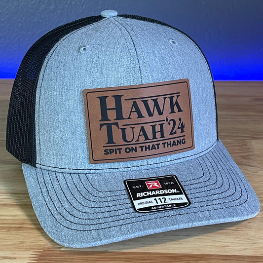 Hawk Tuah Spit On That Thang Viral Leather Patch Hat