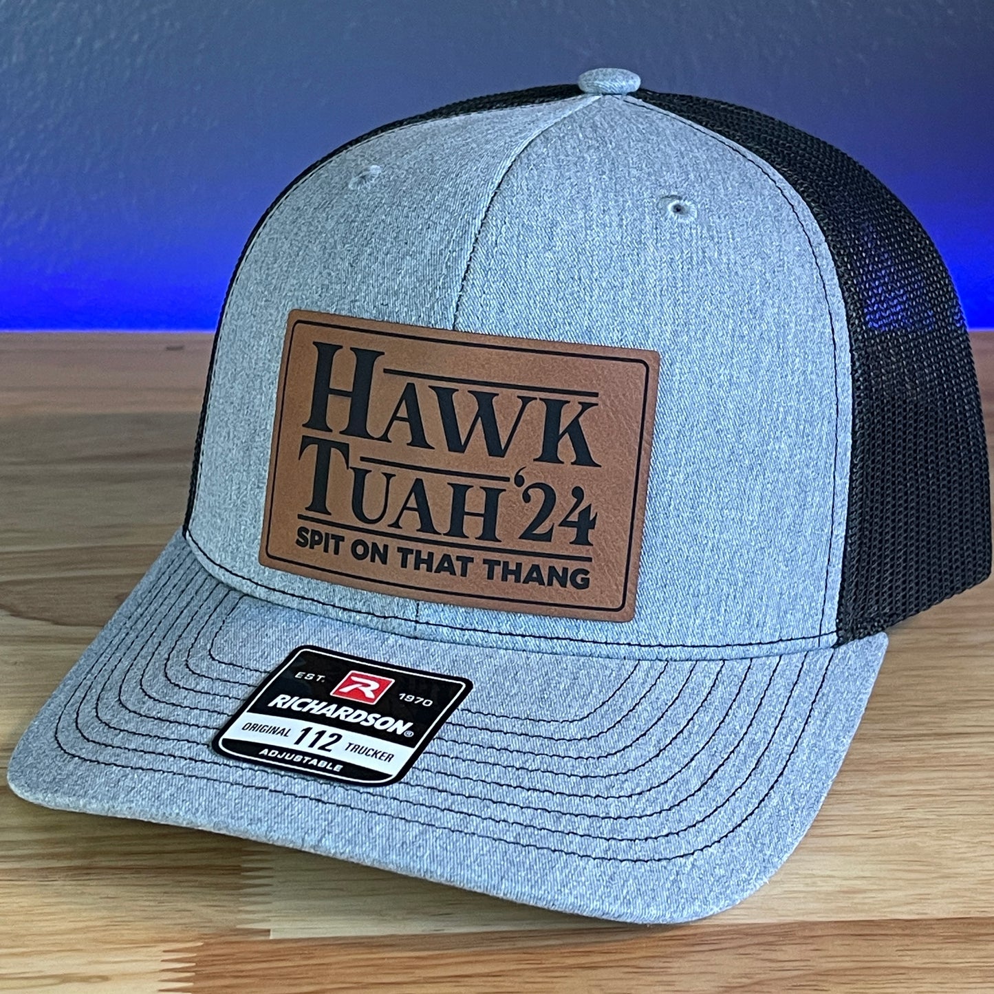 Hawk Tuah Spit On That Thang Viral Leather Patch Hat