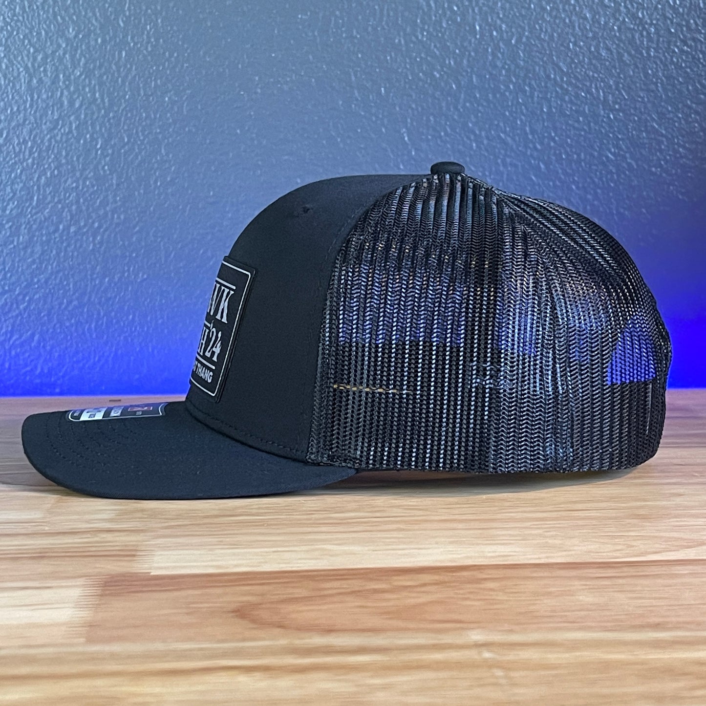 Hawk Tuah Spit On That Thang Viral Leather Patch Hat Black/Silver