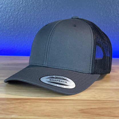 Dad in the Streets, Daddy in the Sheets Rectangular Leather Patch Hat Charcoal/Black
