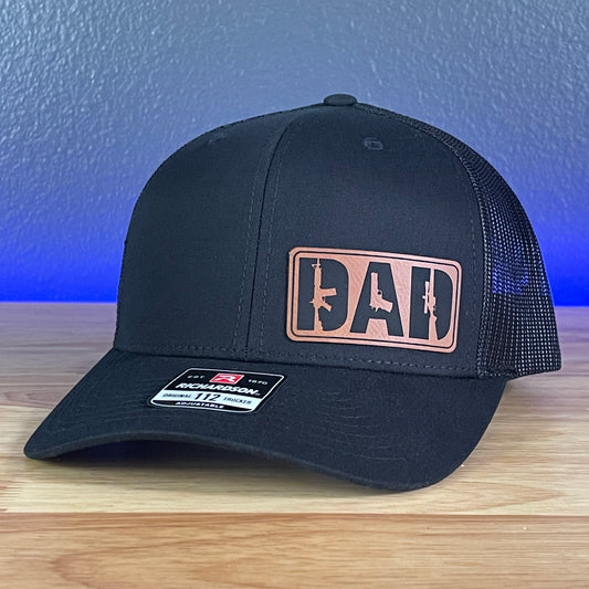 DAD 2A 2nd Amendment Side Leather Patch Hat Black