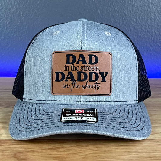 Dad in the Streets, Daddy in the Sheets Rectangular Leather Patch Hat