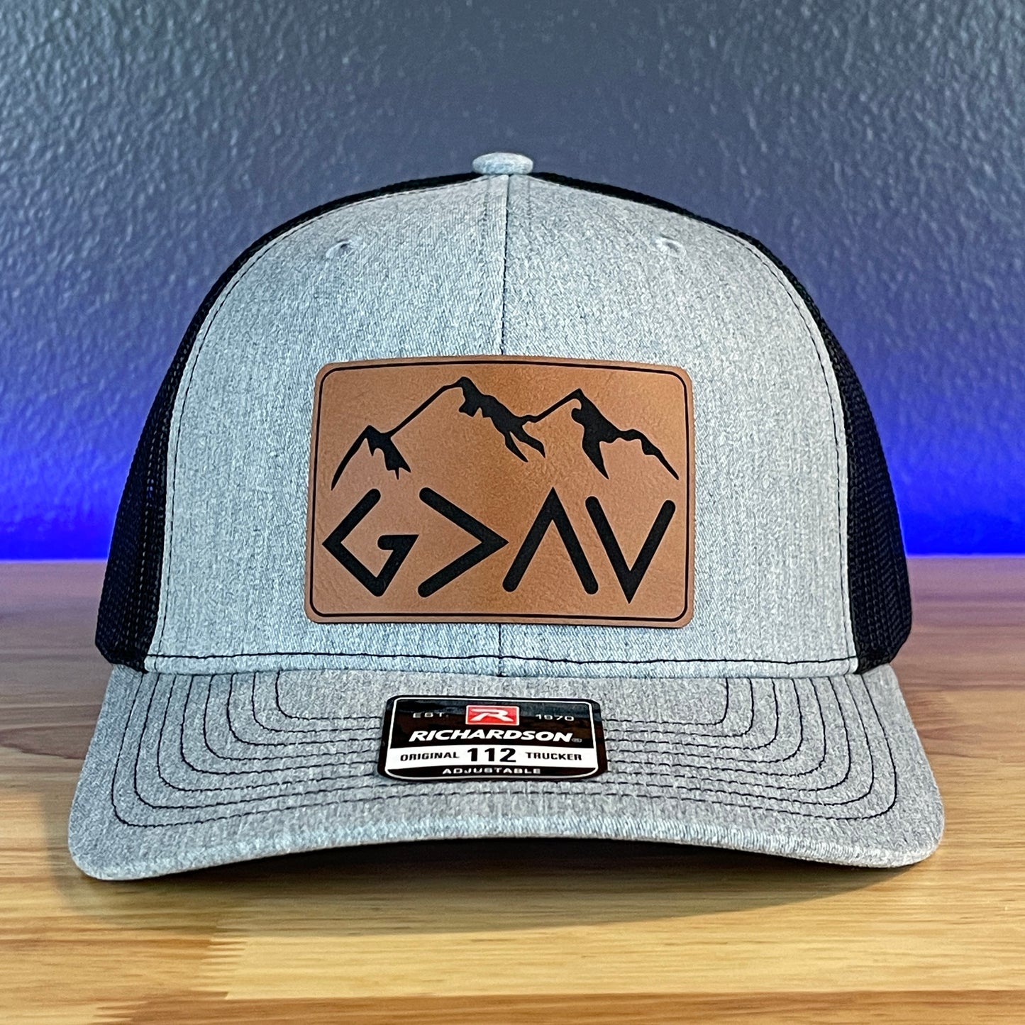 God Is Greater Than The Highs And Lows Christian SnapBack Leather Patch Hat Rectangular