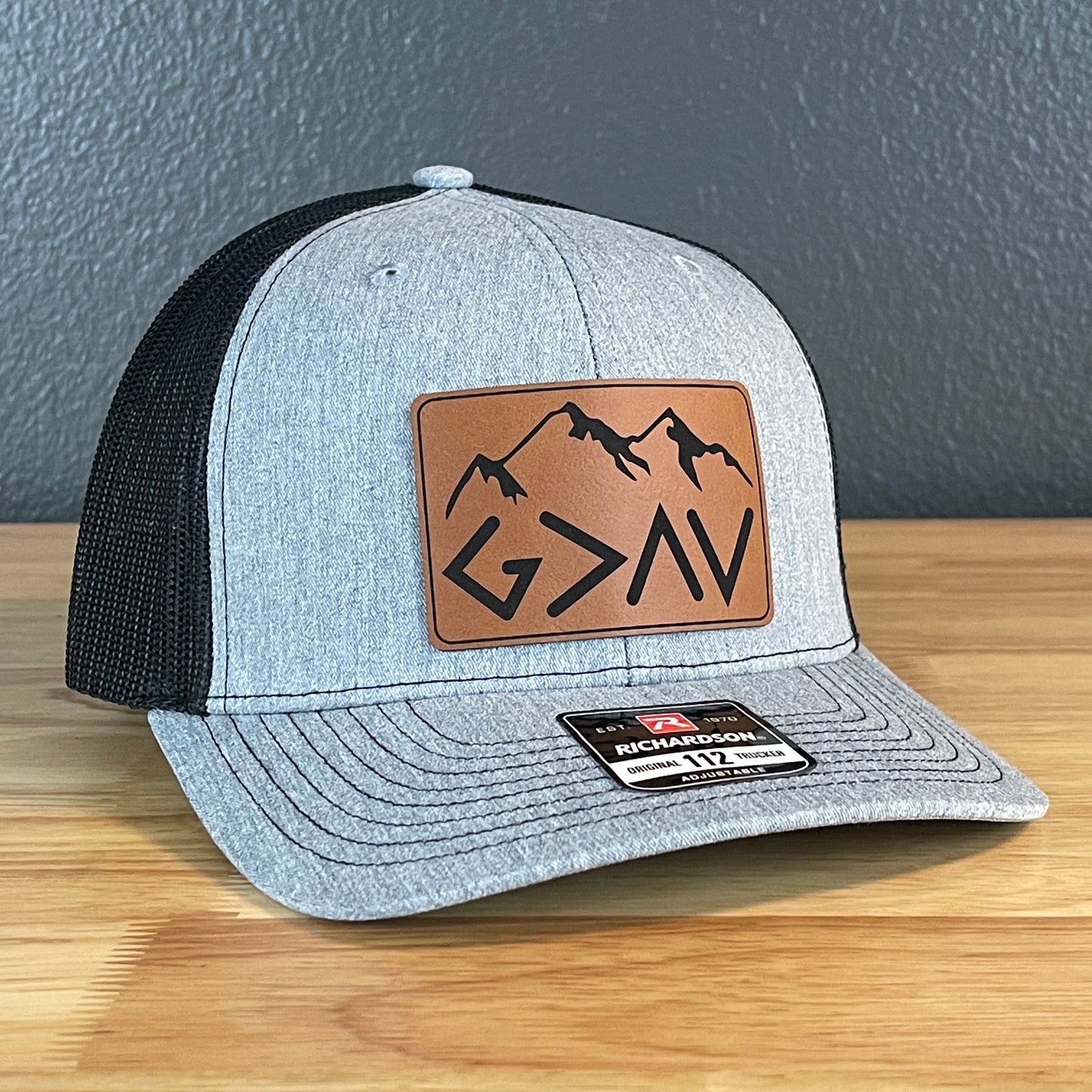 God Is Greater Than The Highs And Lows Christian SnapBack Leather Patch Hat Rectangular