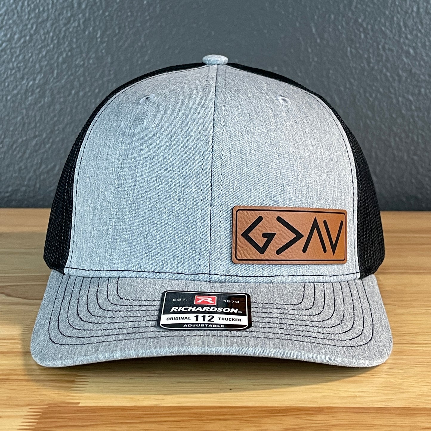 God Is Greater Than The Highs And Lows Christian SnapBack Leather Patch Hat Side