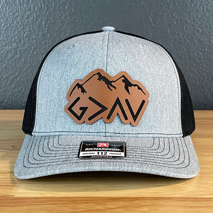 God Is Greater Than The Highs And Lows Christian SnapBack Leather Patch Hat Outline