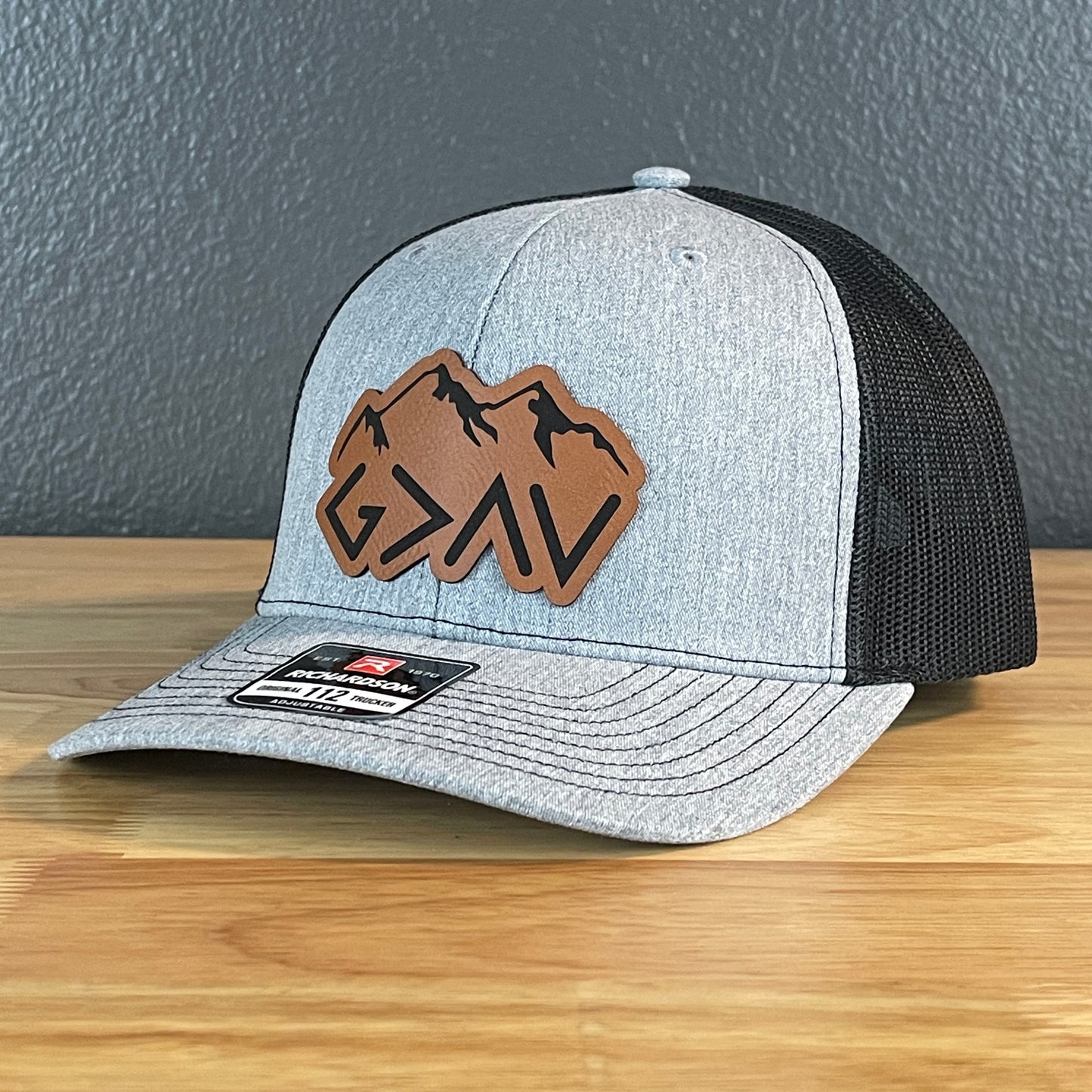 God Is Greater Than The Highs And Lows Christian SnapBack Leather Patch Hat Outline