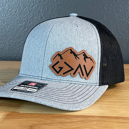 God Is Greater Than The Highs And Lows Christian SnapBack Leather Patch Hat Side Outline