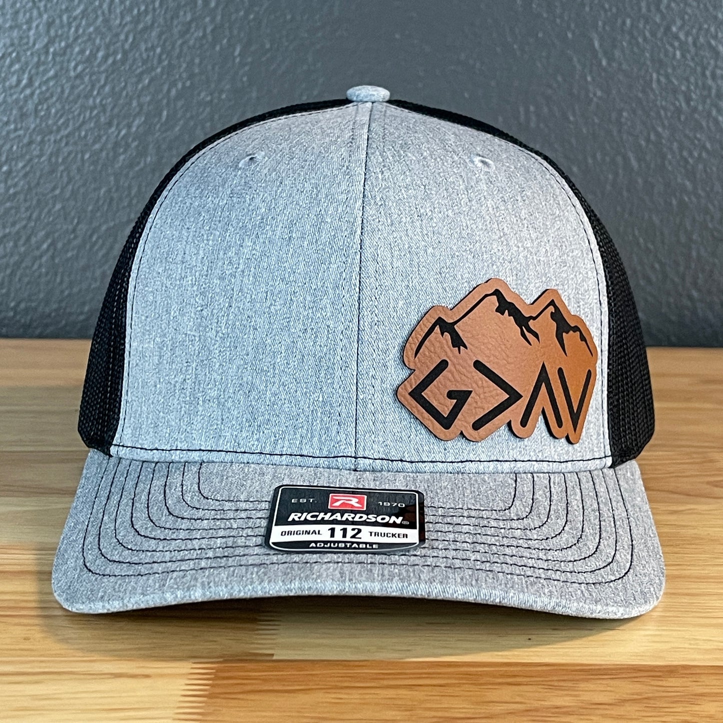 God Is Greater Than The Highs And Lows Christian SnapBack Leather Patch Hat Side Outline