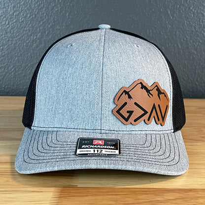 God Is Greater Than The Highs And Lows Christian SnapBack Leather Patch Hat Side Outline