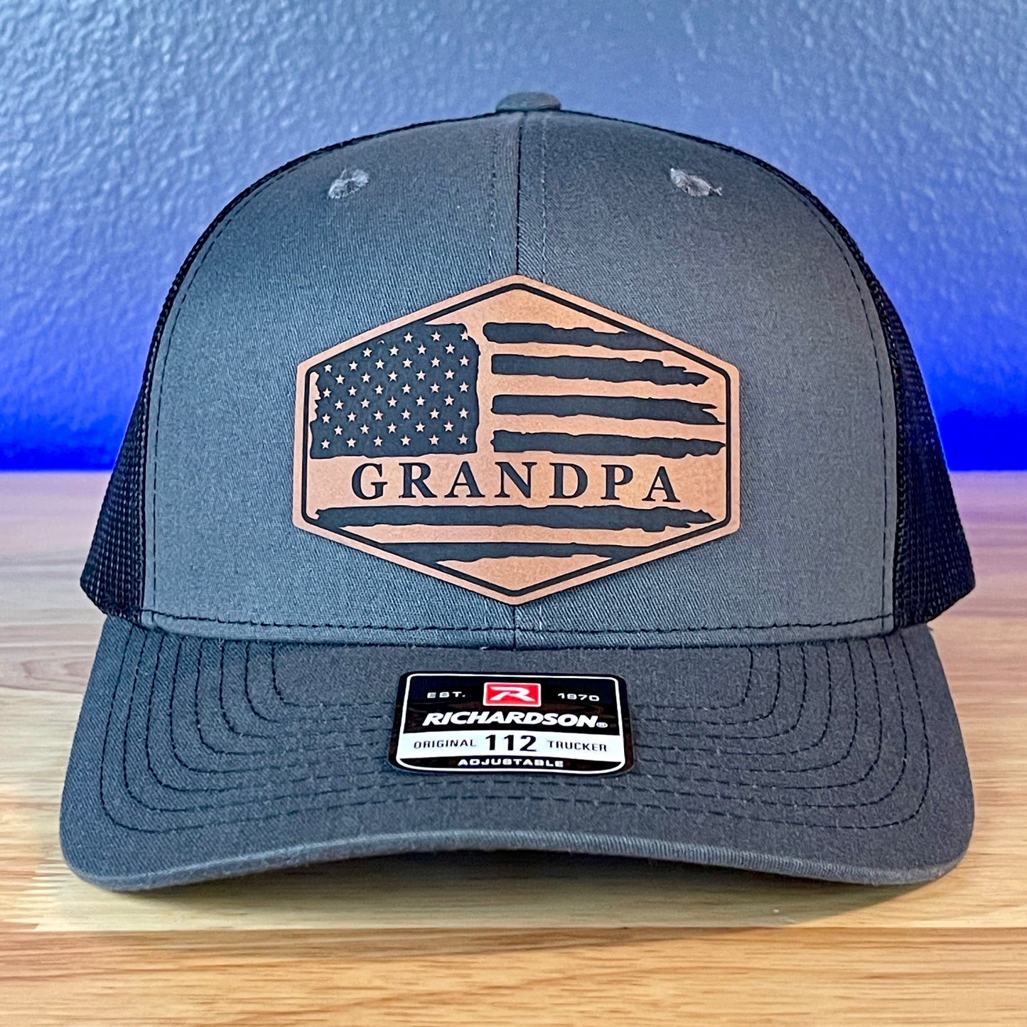 Grandpa American Flag Patriotic SnapBack Patch Hat Grandfather Christmas Gift