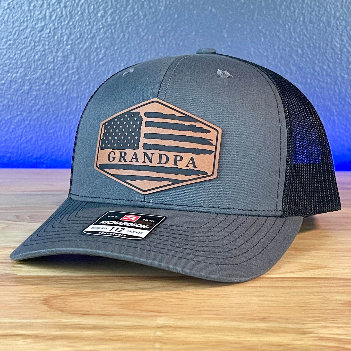 Grandpa American Flag Patriotic SnapBack Patch Hat Grandfather Christmas Gift