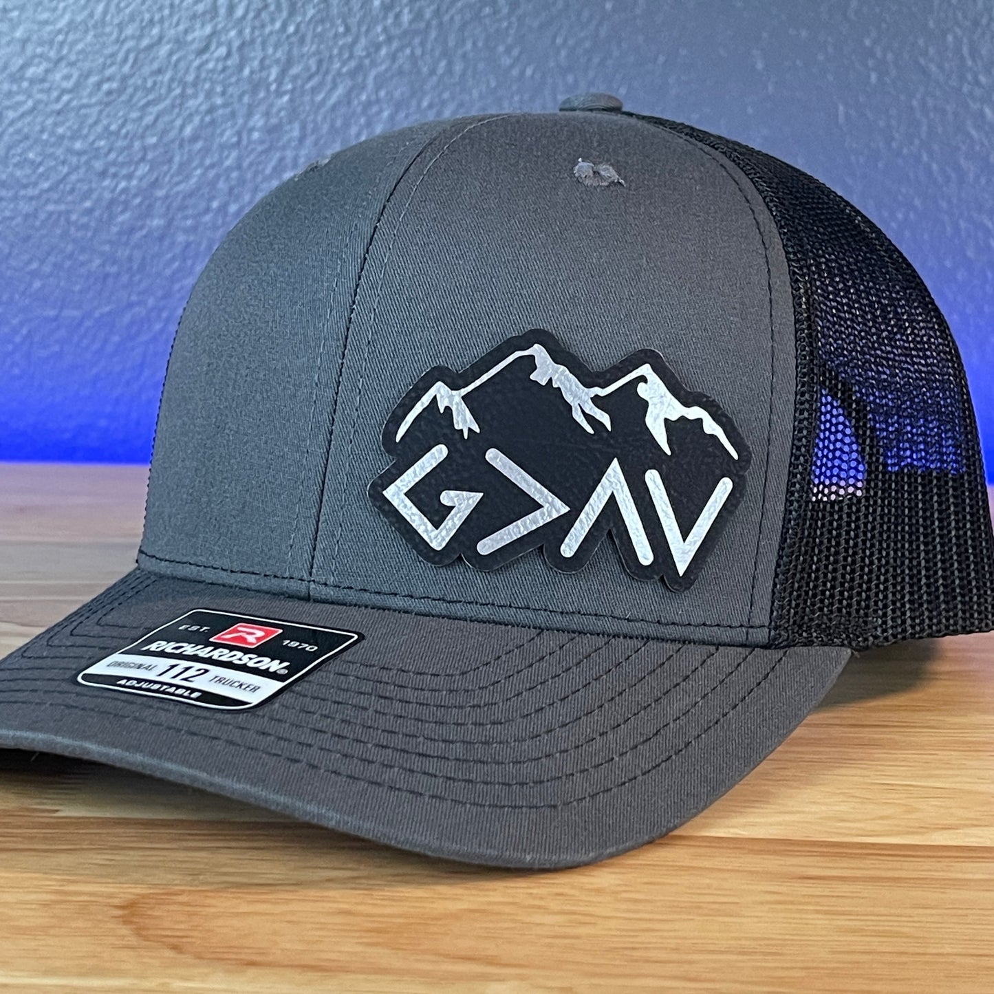 God Is Greater Than The Highs And Lows Christian SnapBack Leather Patch Hat Blk/Silv Side Outline