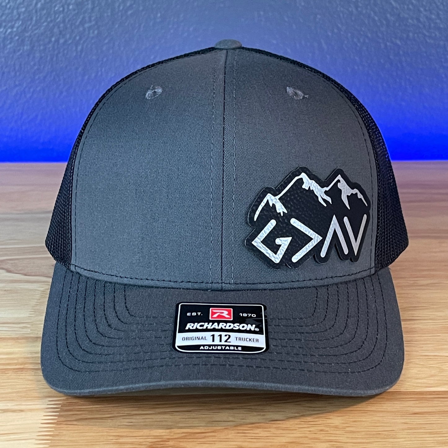 God Is Greater Than The Highs And Lows Christian SnapBack Leather Patch Hat Blk/Silv Side Outline