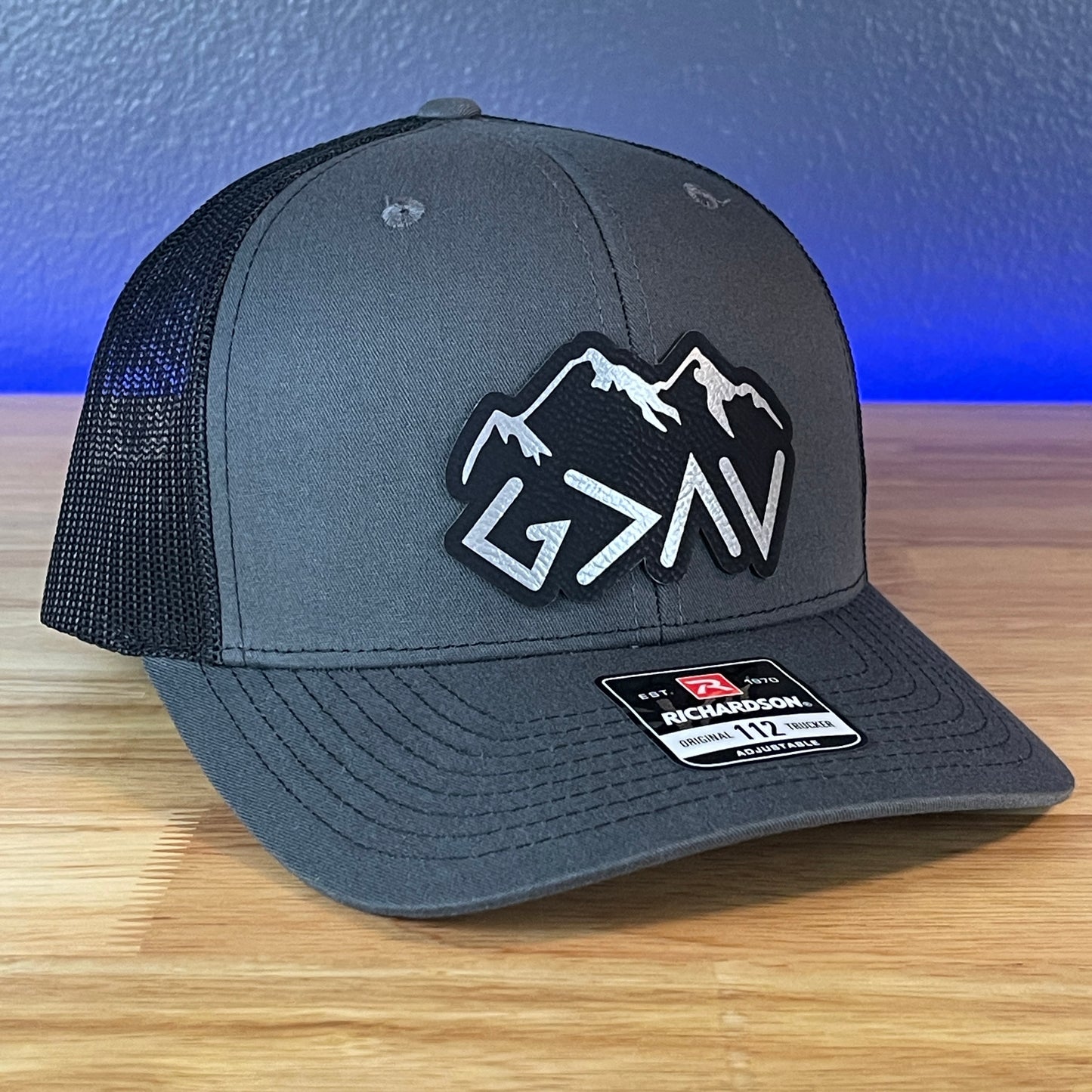 God Is Greater Than The Highs And Lows Christian SnapBack Leather Patch Hat Outline Blk/Silv