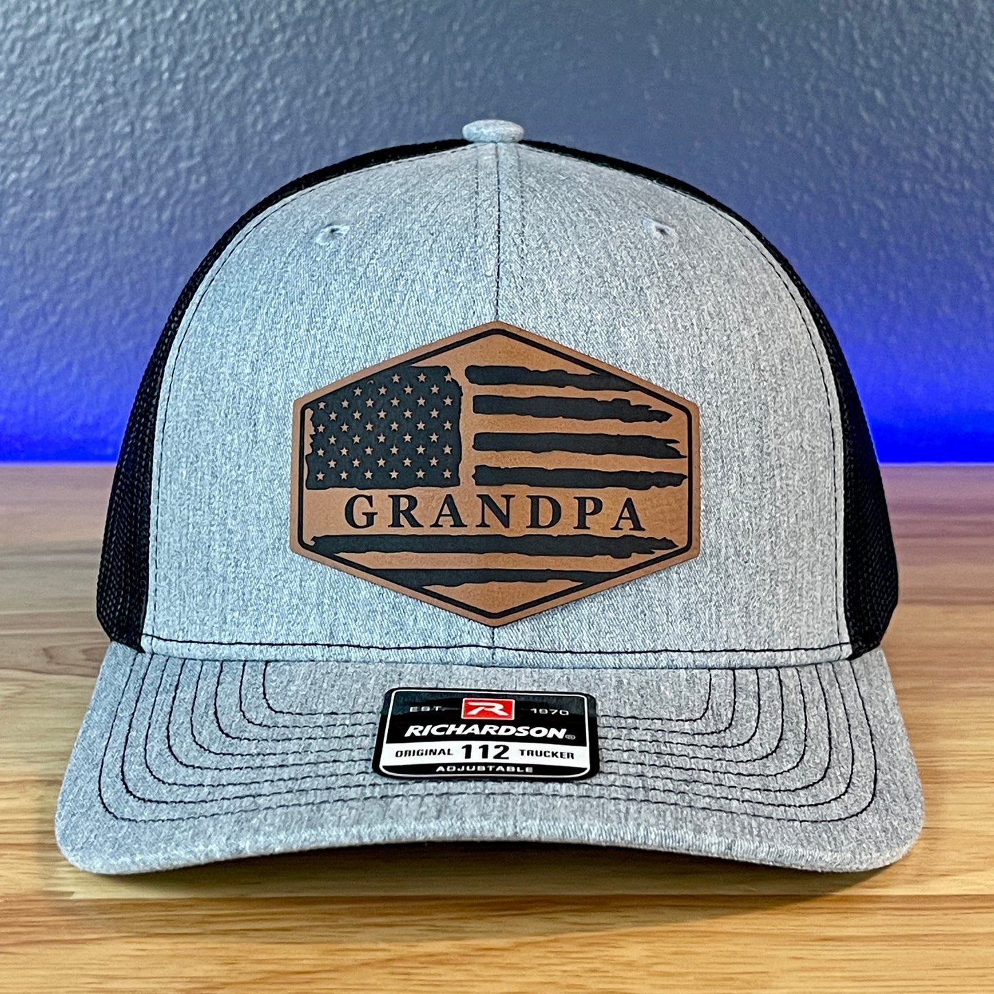 Grandpa American Flag Patriotic SnapBack Patch Hat Grandfather Christmas Gift