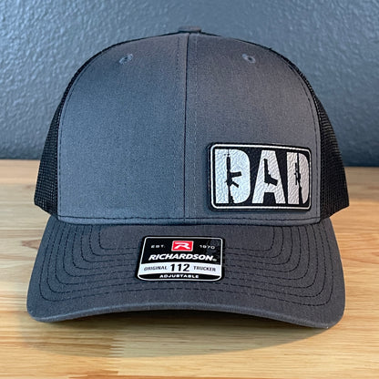 DAD 2A 2nd Amendment Patriotic Leather Patch Hat Blk/Silv