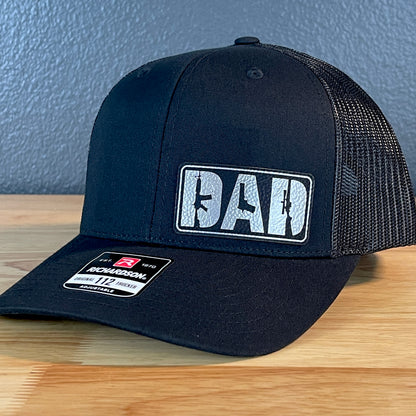 DAD 2A 2nd Amendment Patriotic Side Leather Patch Hat Blk/Silv