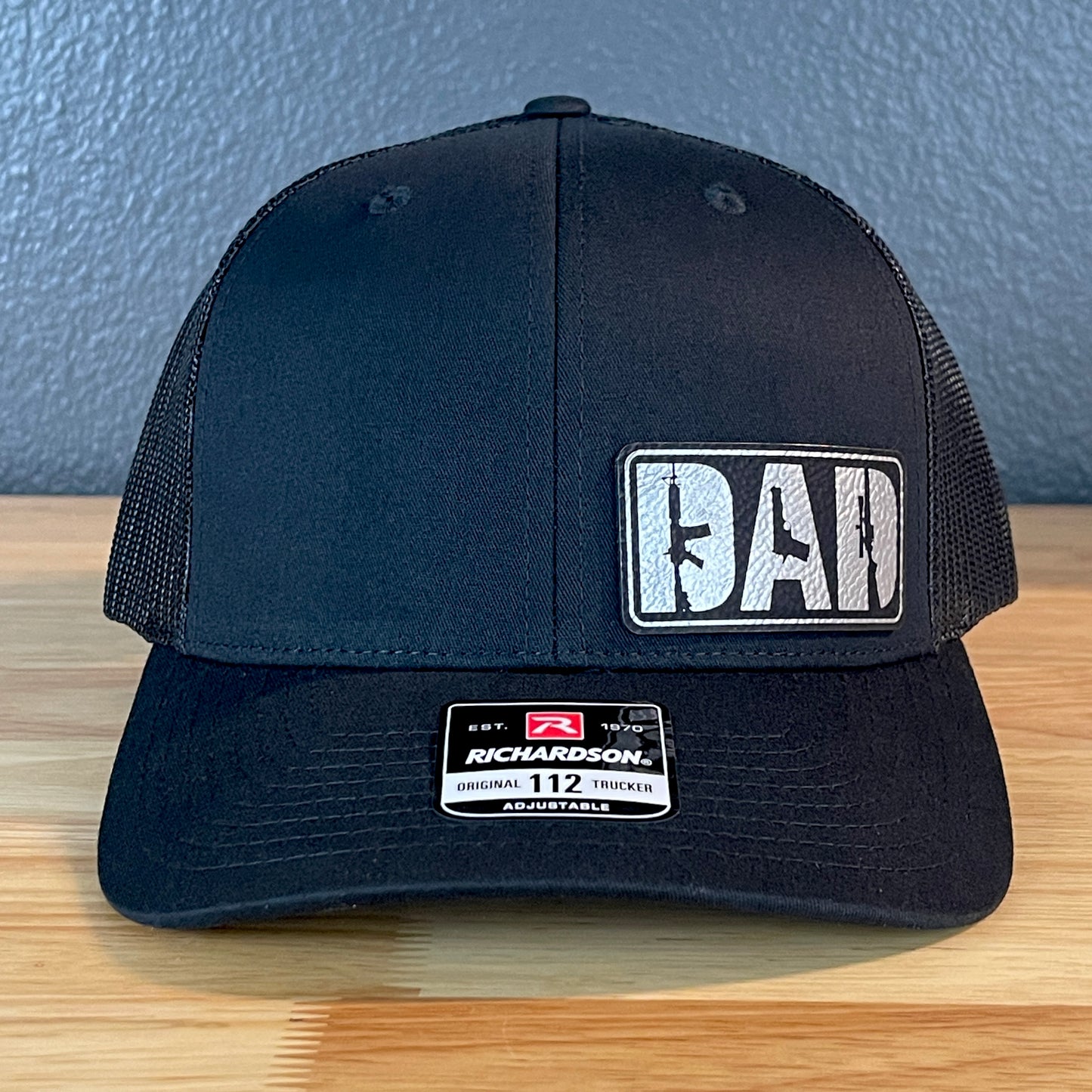 DAD 2A 2nd Amendment Patriotic Side Leather Patch Hat Blk/Silv