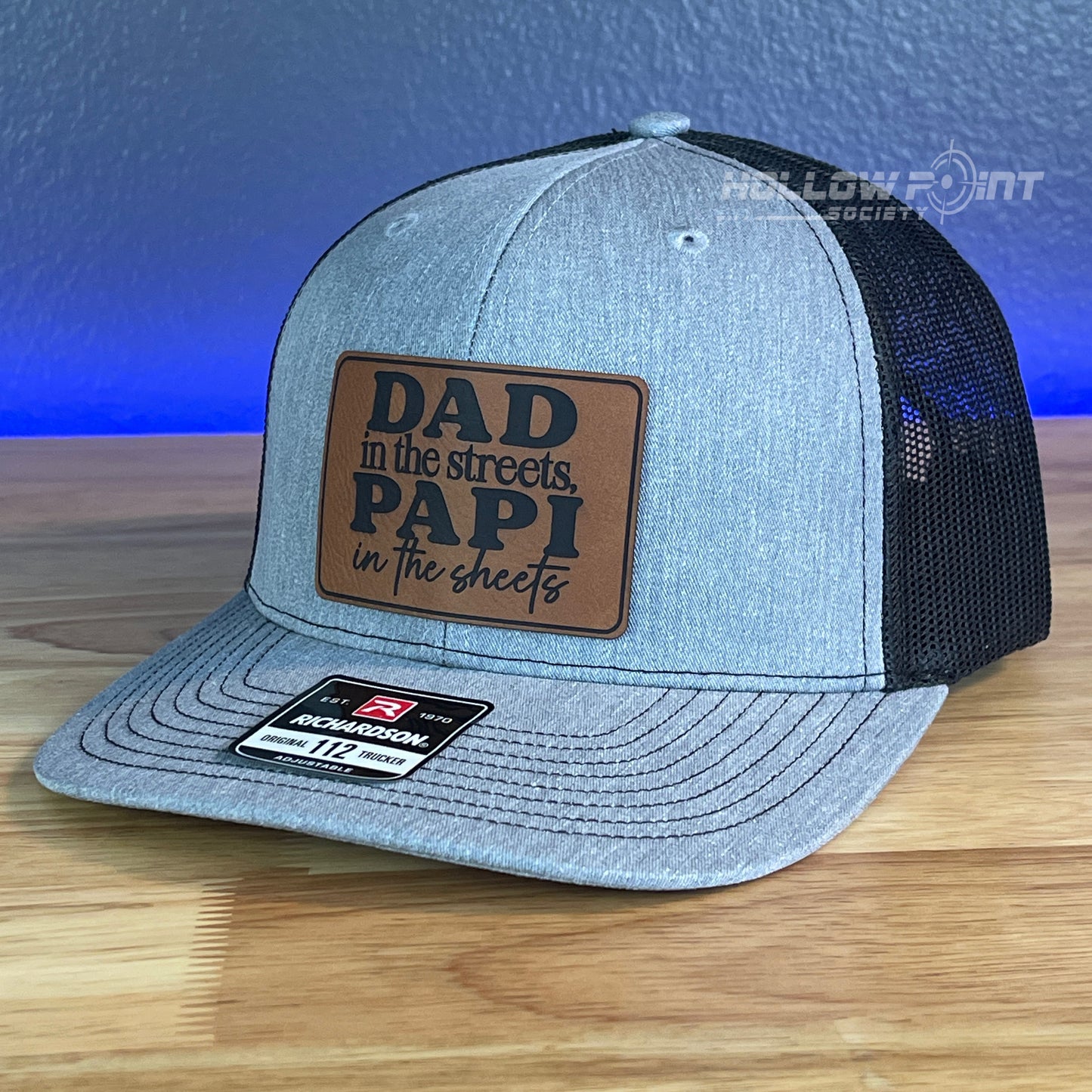 Dad in the Streets, Papi in the Sheets Rectangular Leather Patch Hat