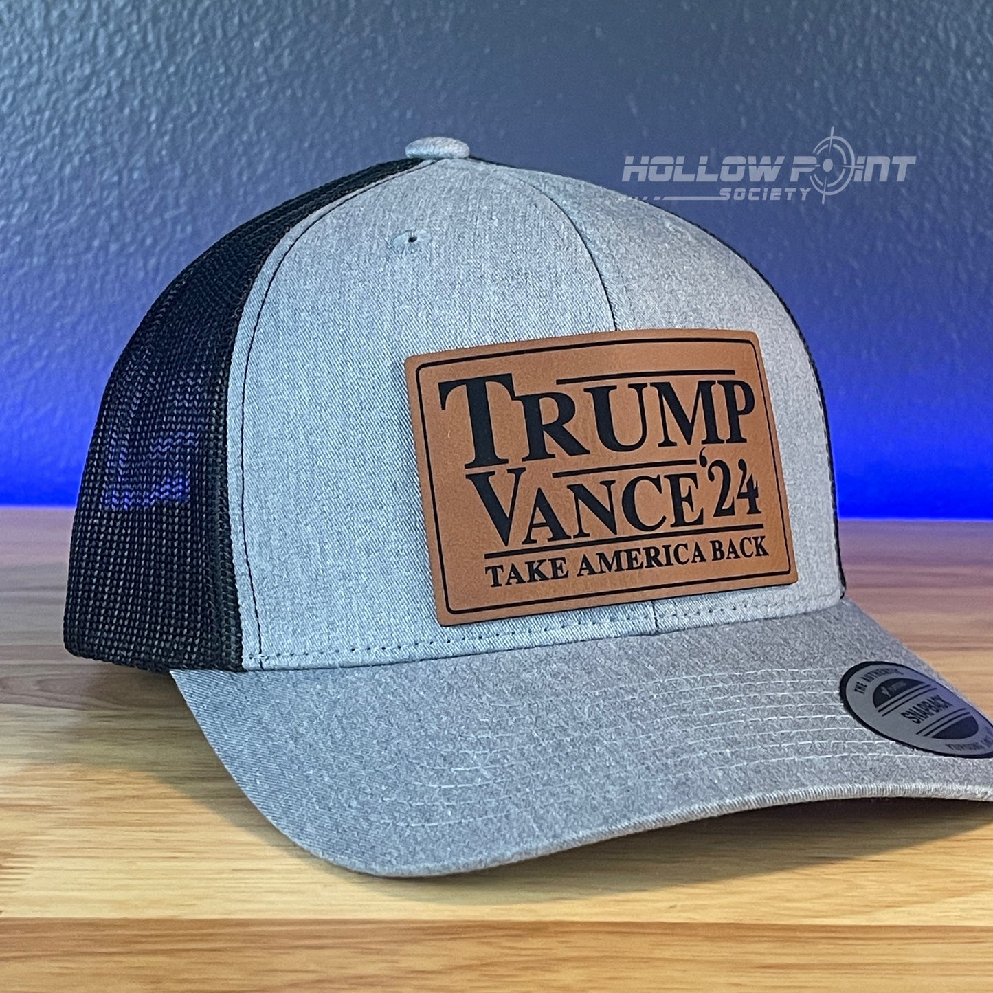 TRUMP VANCE 2024 Take America Back SnapBack Trucker Rawhide Leather Patch Hat