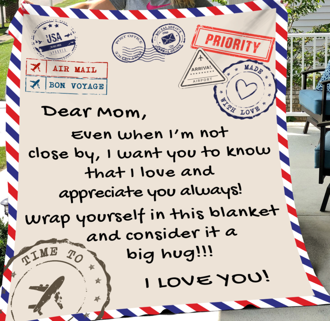 Letter To Mom Airmail SnugglePlush™ Fleece Blanket